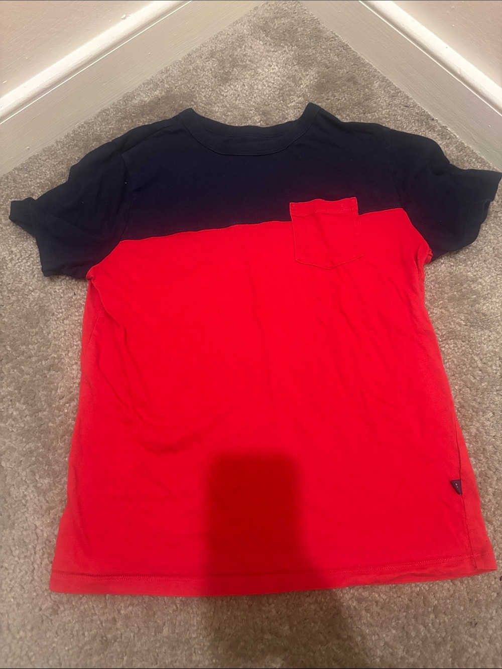 Kids Colorblock Pocket Tee - Red and Black